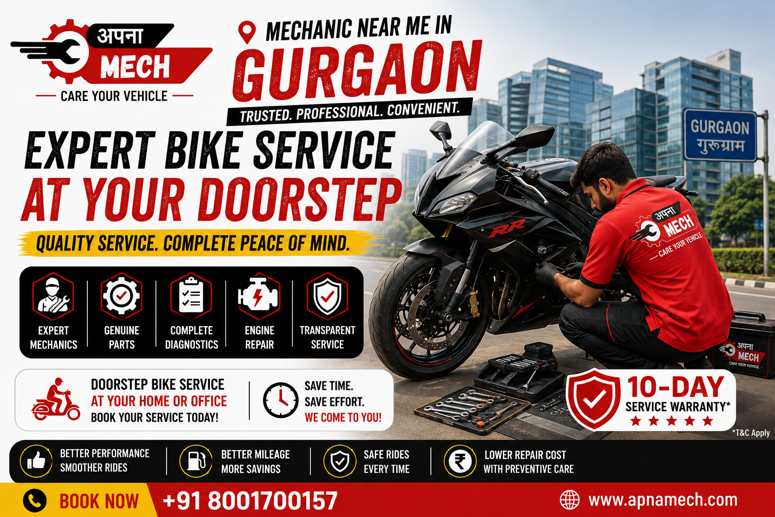 Bike Service at Home in Gurgaon - Apna Mech