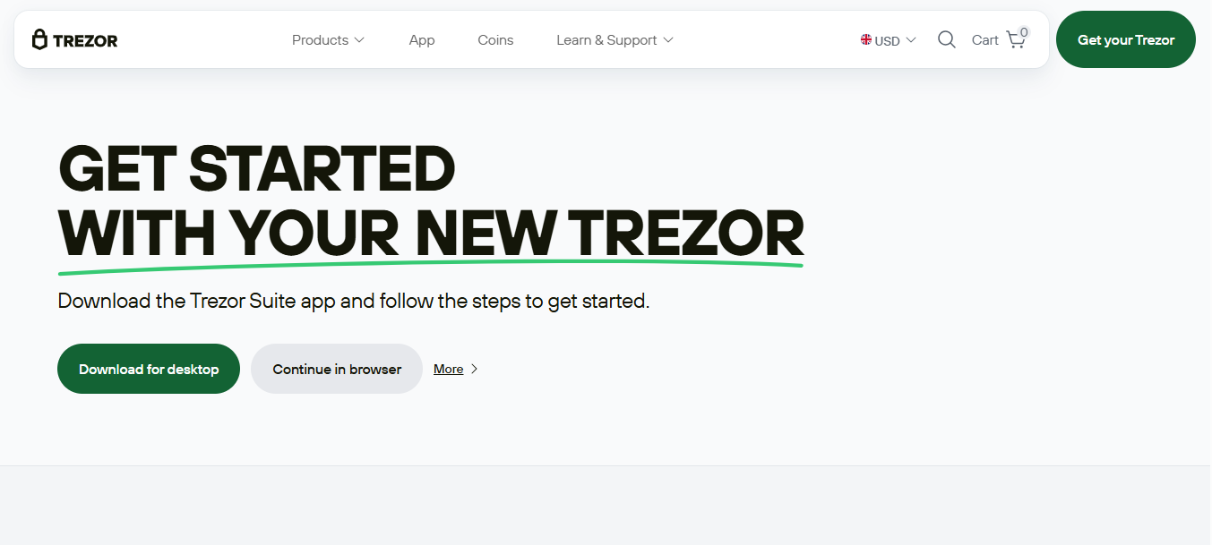 Trezor Hardware Wallet (Official) | Bitcoin & Crypto Security