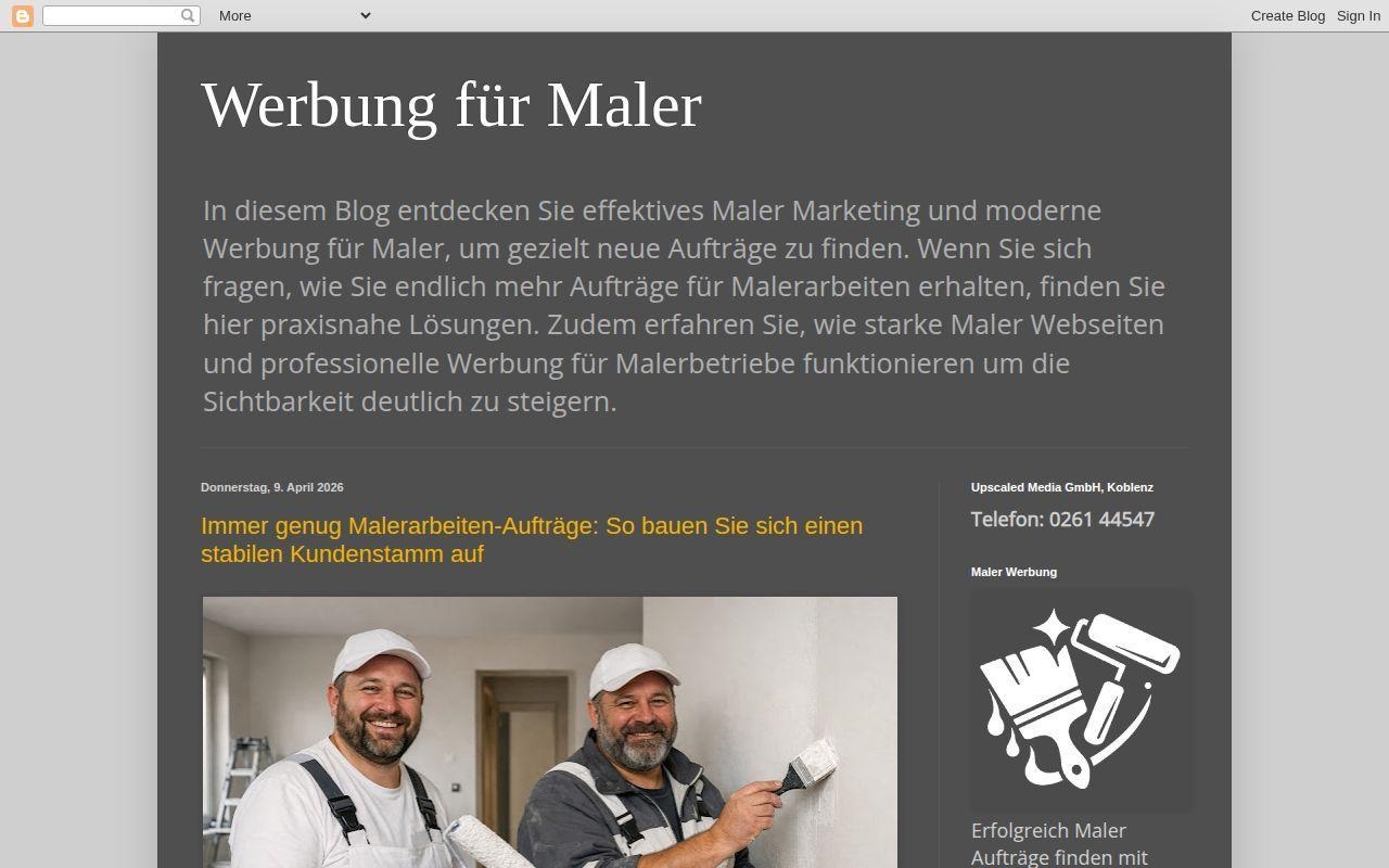 Werbung für Maler