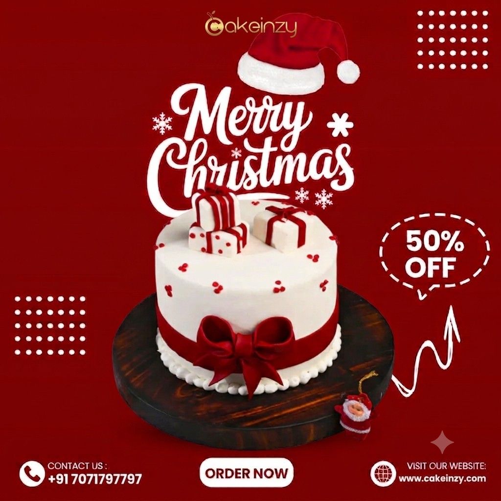 Cakeinzy | Chocolate Christmas Cake & Custom Christmas Cakes in Delhi NCR